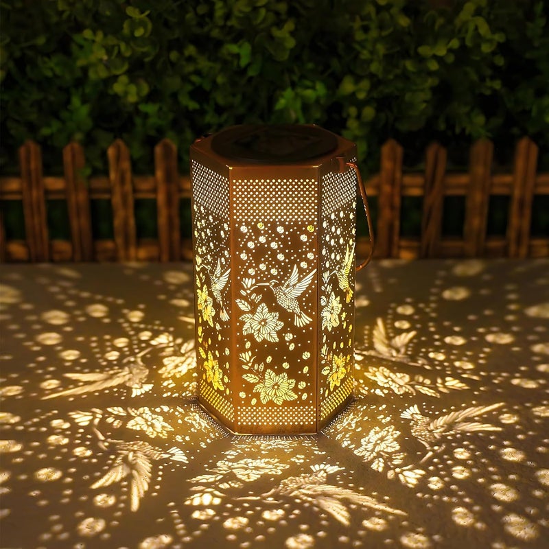 Opjoy 4 Pack Hummingbird Solar Lanterns Garden Decor - Gifts for Women Mom Grandma, Solar Lights Outdoor Waterproof Hanging Outside for Yard, Patio - Image 2